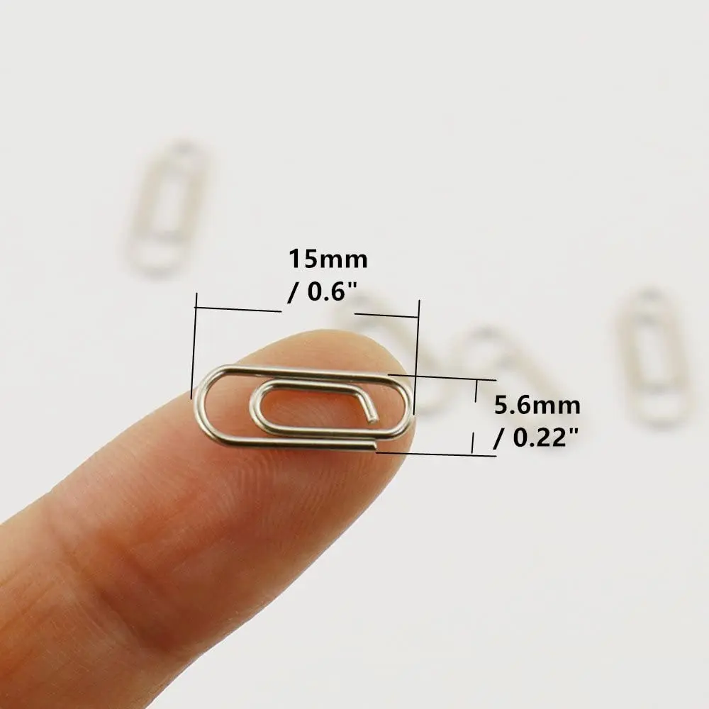 50pcs nickel plated mini metal paper clips for school,office using