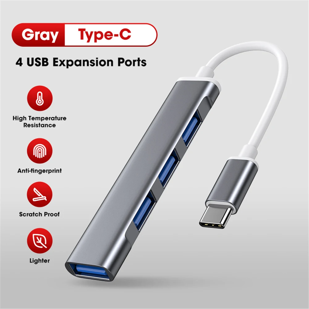 USB C HUB 3.0 2.0 Type C 3.1 Multi 4 Port Splitter usb c hub 4 port For Xiaomi Macbook Pro Air Pc Computer Notebook Laptops