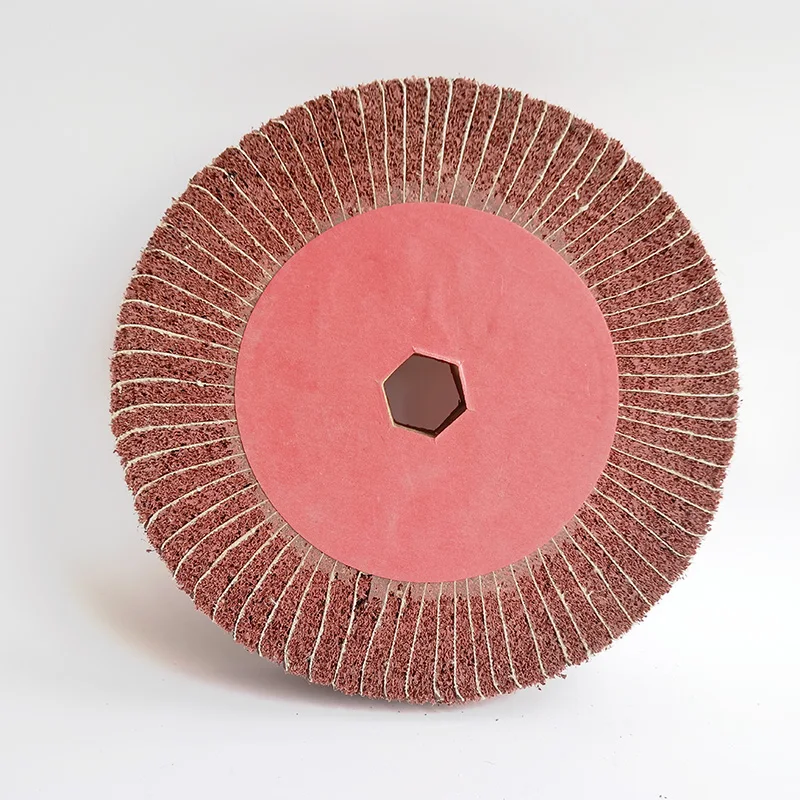 Scouring Pad And Sand Paper Flap Wheels  Mounted Metal Polishing Flap Wheels For Alloy Locker Abrasive