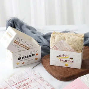 Custom Disposable Toast Holding Bread Hot Dog Doughnut Egg Waffle Sandwich Burger Take Out Lunch Paper Box