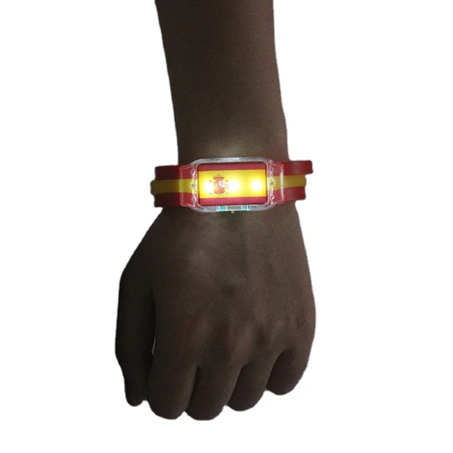 Light Up Country Flag Led Silicon Wristband Led Country Flag Bracelet