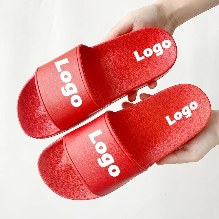 Promotional Plus Size South Africa Color Custom Logo Printed Outside Blank PVC Sandals Custom Slide Slippers