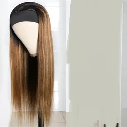 Headband Wig Human Hair Water Wave 16 18 20 22 24 Inch Brazilian Kinky Curly Human Hair Scarf Wigs For Women Glueless No Sew In