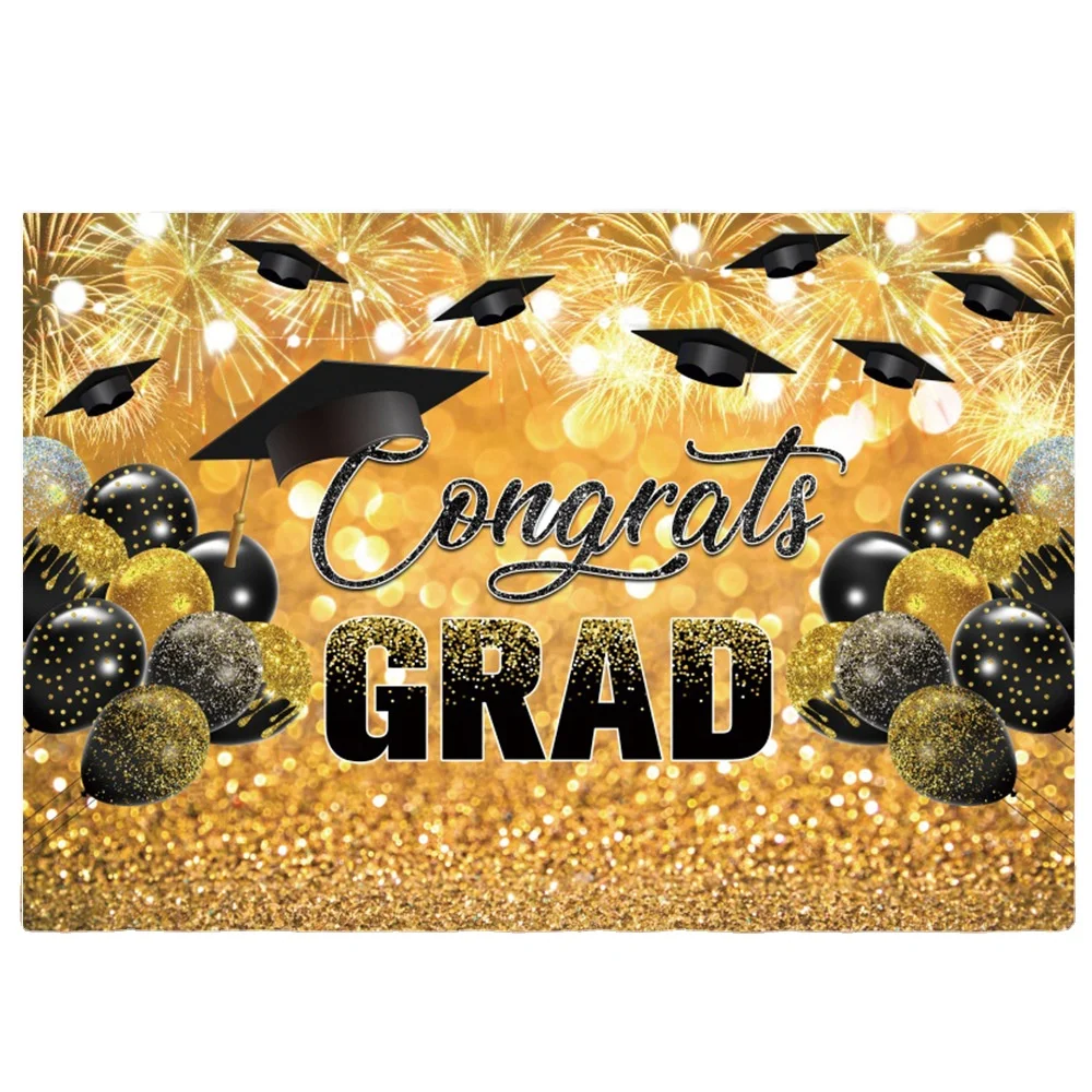 5X7 FT Graduation Party Decorations Grad Class of 2024 Backdrop Banner Large Sign Wall Decorations Photography Background