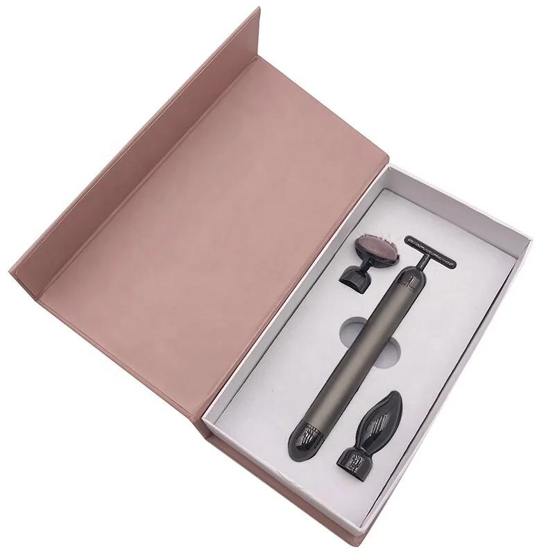 2021 Electric Facial Massager 3 in 1 Vibrating Energy Beauty Bar Skin Lifting Rose Quartz Face Roller
