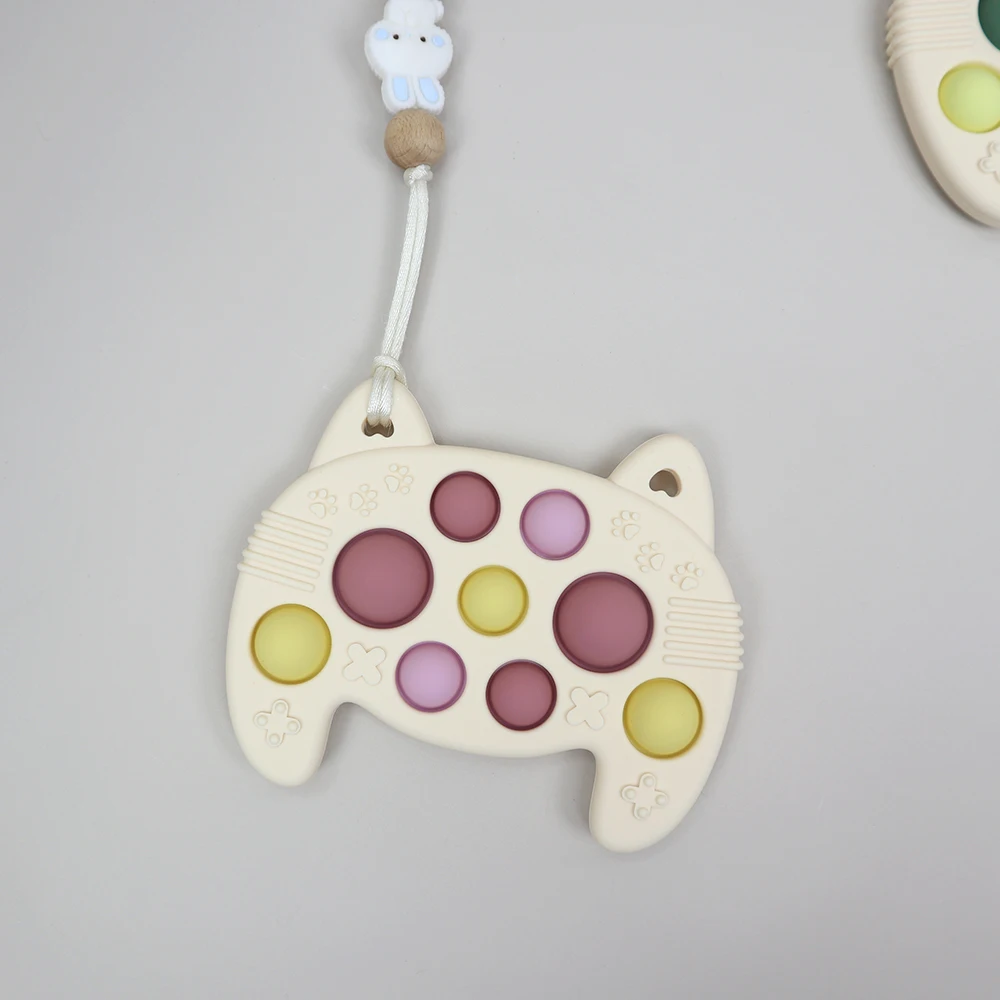 Custom Funny Cute BPA Free Kids Teething Toy Game Remote Sensory Teether Baby Silicone