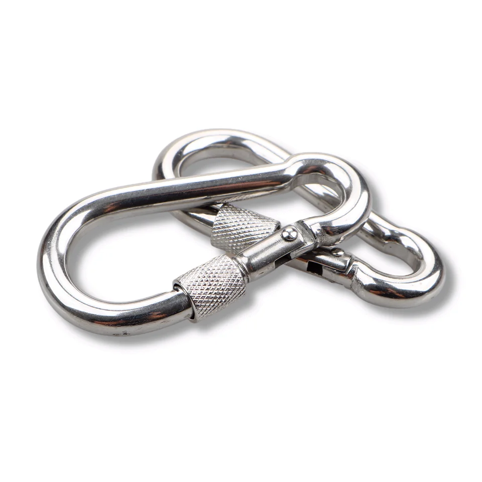 DIN5299 Stainless Steel Carabiner Carbine Snap Hook Spring Buckle Key Ring carabine Heavy Duty For Camping hiking