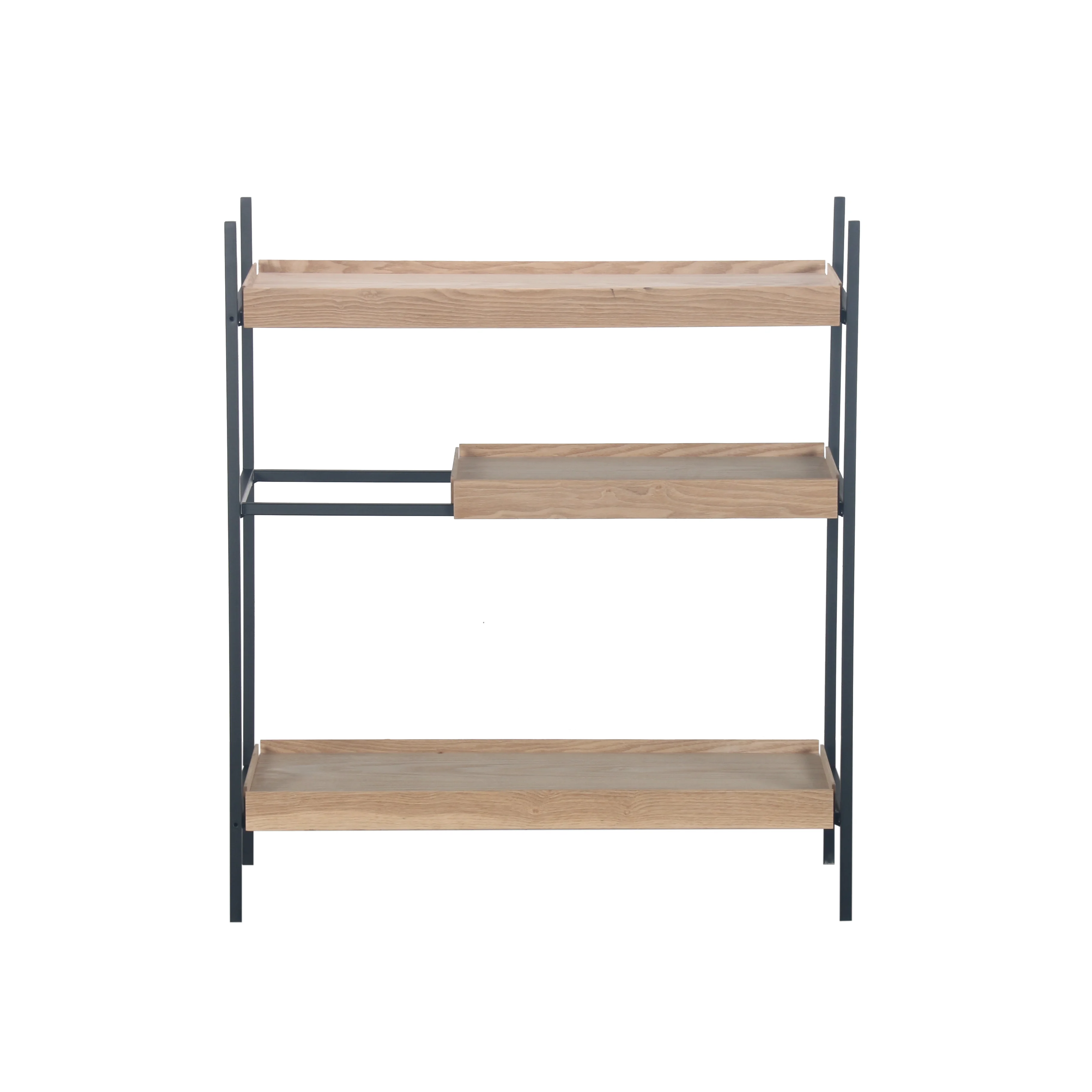 Hot sale Living Room Furniture 3-Tier Bookshelf MDF Fall Prevention Metal Leg Storage Shelf Kids Bookcase for Bed Room