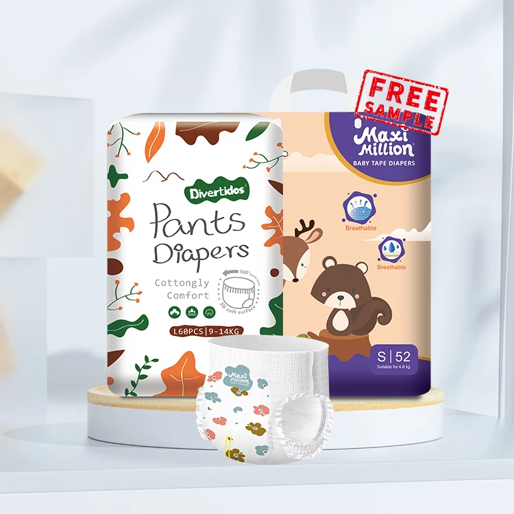 Free Sample Baby Nappies Factory OEM Custom Super Absorbent Performance Diaper Leak Guard Disposable Baby Diapers