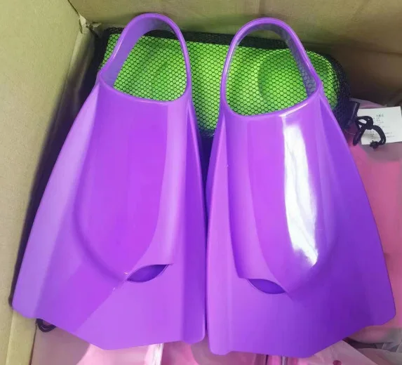 Hot Sale Short Blade Swim Flippers Closed Heel Blue Adults Diving Shoes Swimming Training Fins