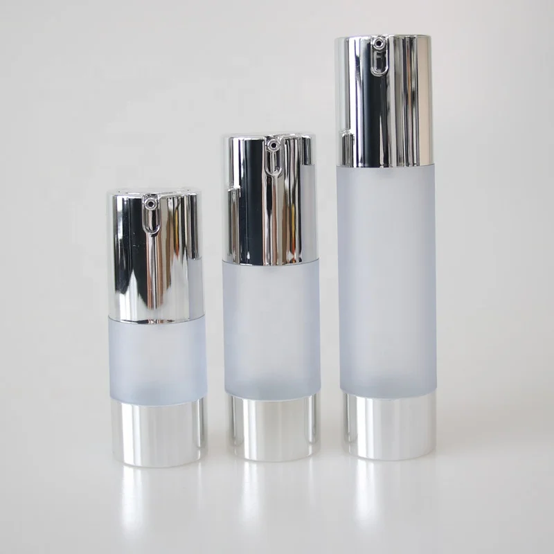 Airless Pump Bottles Refillable 15ml 30ml 50ml Plastic Custom Color Airless Cosmetic Packaging Bottle
