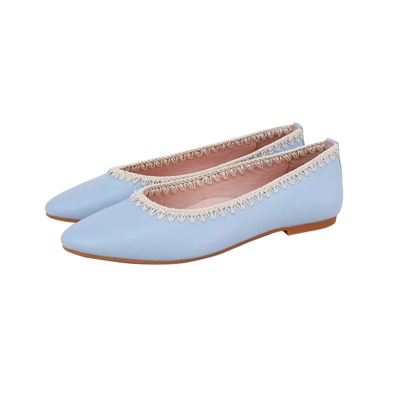 CHOOZII Custom Ladies Women Classic Slip On Summer New Design Washable Denim Ballet Flats