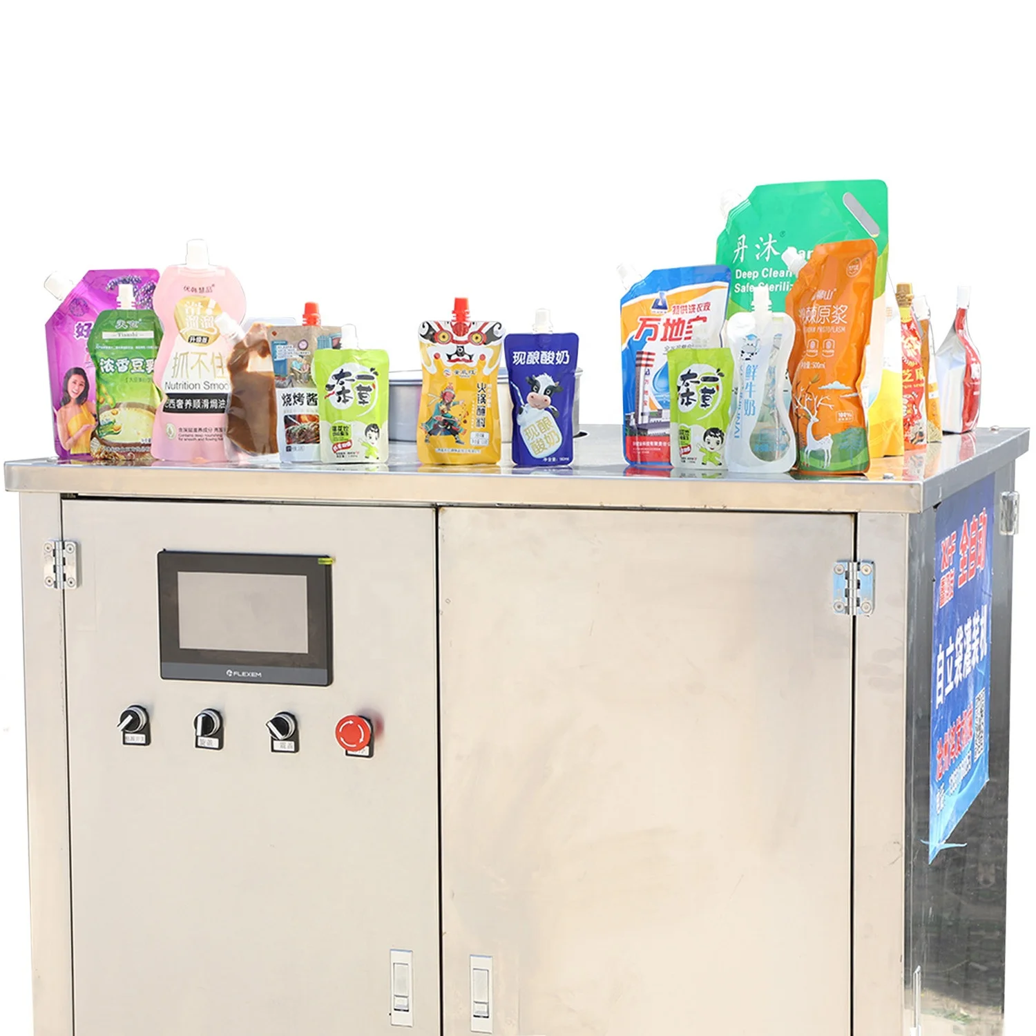 coconut milk spout pouch filling packing machine coconut water standing up pouch filling capping equipment