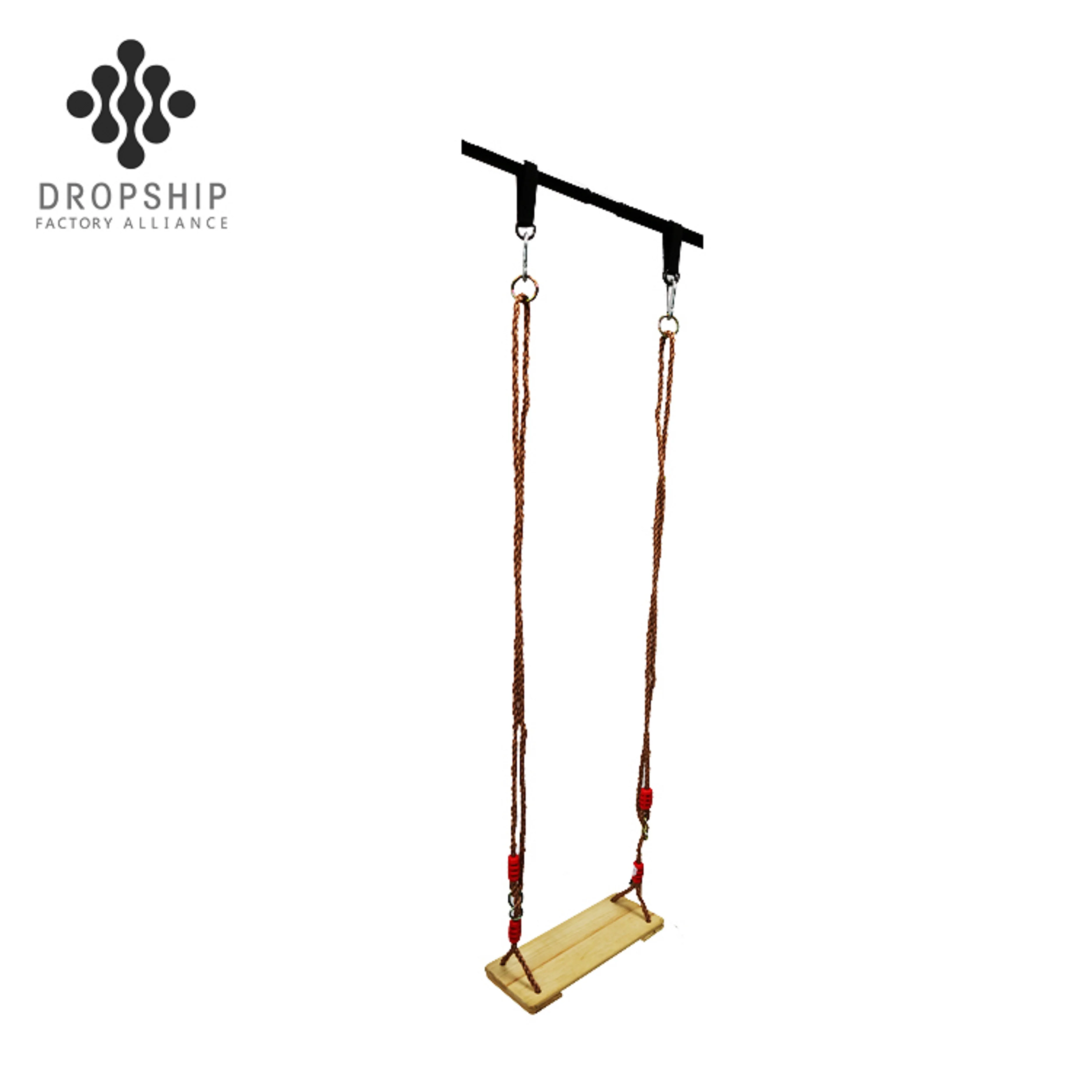 Dropship SA-063  customized brand wooden swing natural style pine garden beach outdoor wooden patio swing sets