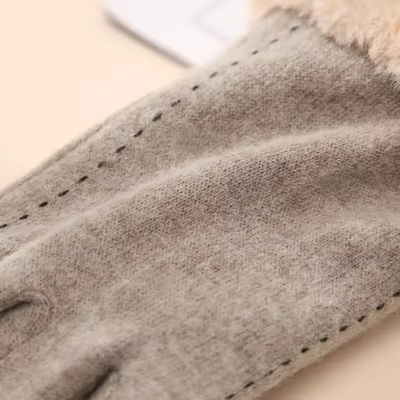 High quality thermal custom outdoor cycling fleece lining wool women winter warm gloves