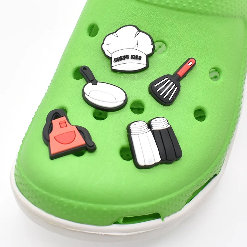 PVC Shoe Charms Buckles BBQ cools foods Cooking shoe charms occupation croc Charms