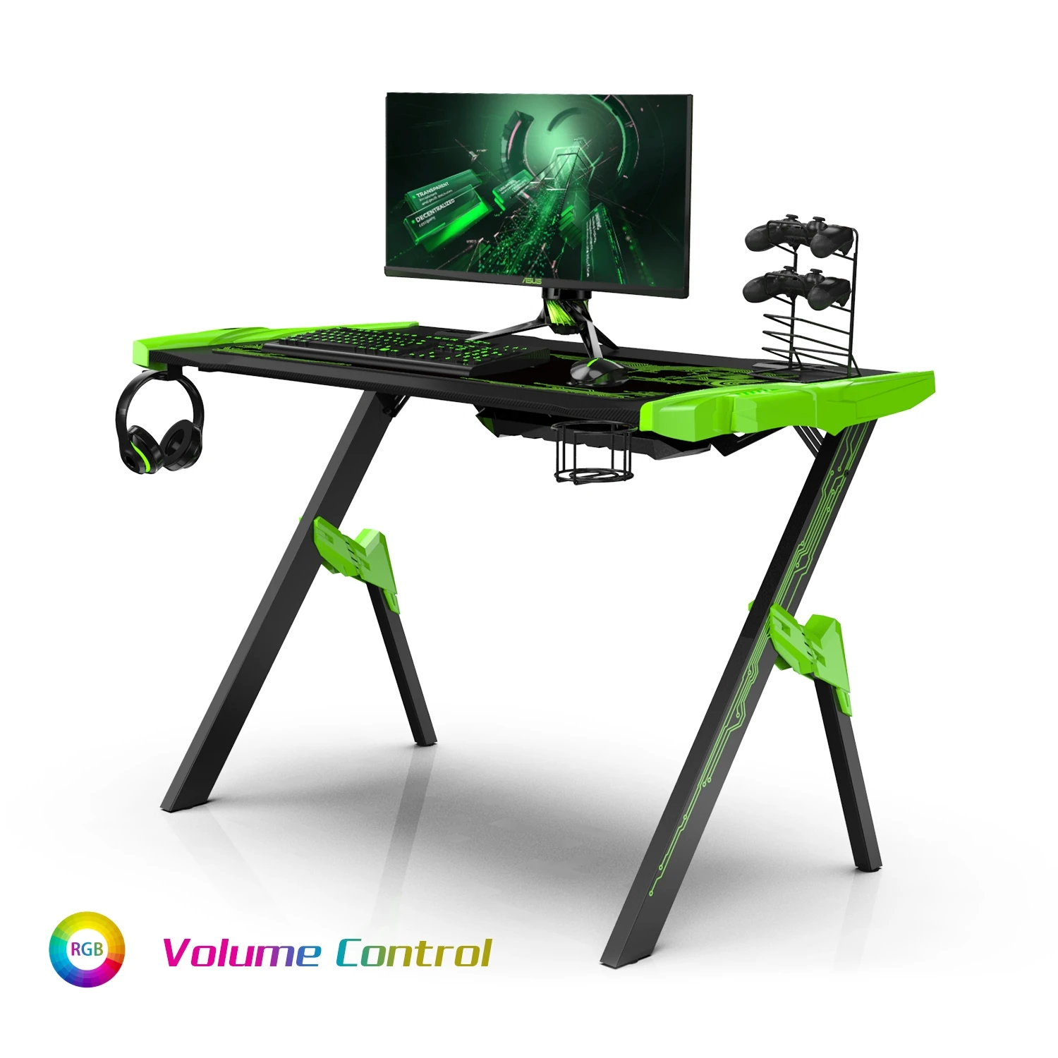 
NEW design RGB LED light gamer desk table rgb 2020 gaming desk PC computer desk with 1200mm MDF desktop 