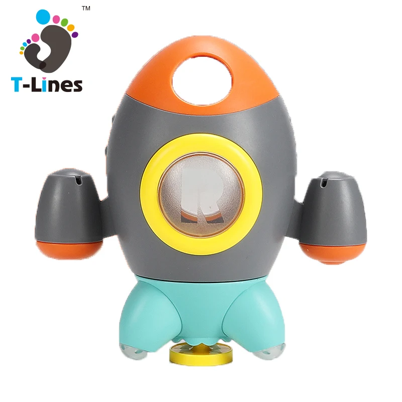 Children bathing game rotate toy water spray rocket