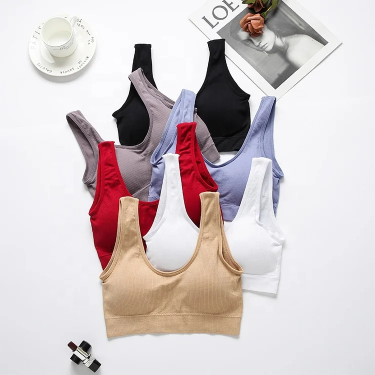 Plus Size Wirefree Padded Bra Seamless Push Up Bra Crop Top For Womens