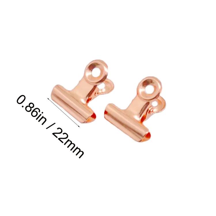 22mm rose gold small paper clips metal bulldog clip for picture