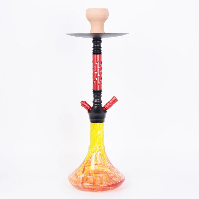 Custom Portable Double Holes Shisha Aluminum Alloy Alpha Russian Shisha Hookah Full Set