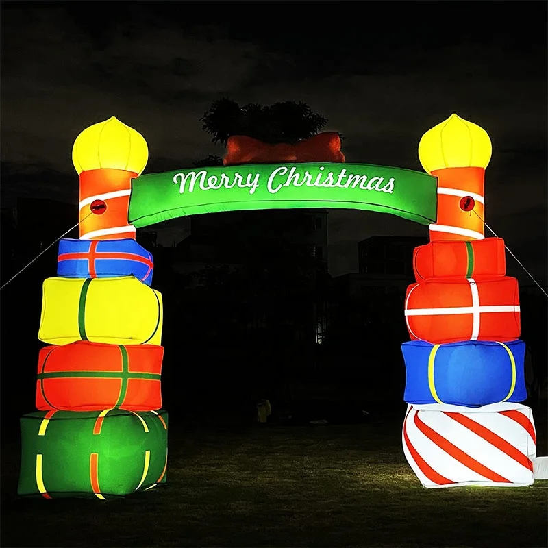 Christmas Giant Inflatable Arch 13.7ft X 10.3ft Outdoor Blow Up Advertising Yard Lawn Party Decoration Inflatable Archway