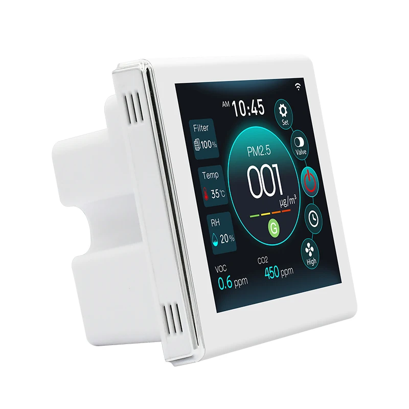 Smart Ventilation APP Controller CO2 Display VOC Display Touch Screen Panel For Ventilation Fan