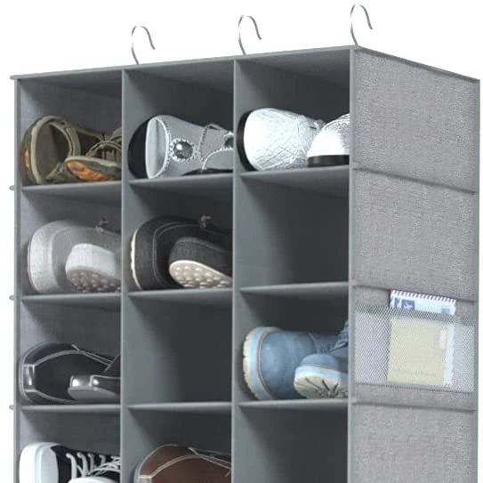 Hanging Shoe Closet Organizer, 30 Sections Hanging Closet Organizers and Storage Shelves with 6 Mesh Pockets