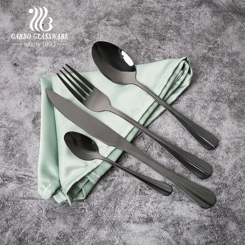 Столовые приборы из нержавеющей стали PVD, 24 шт., ложка, вилка, нож, металлический портативный набор столовых приборов 410 ss, вилка для ужина