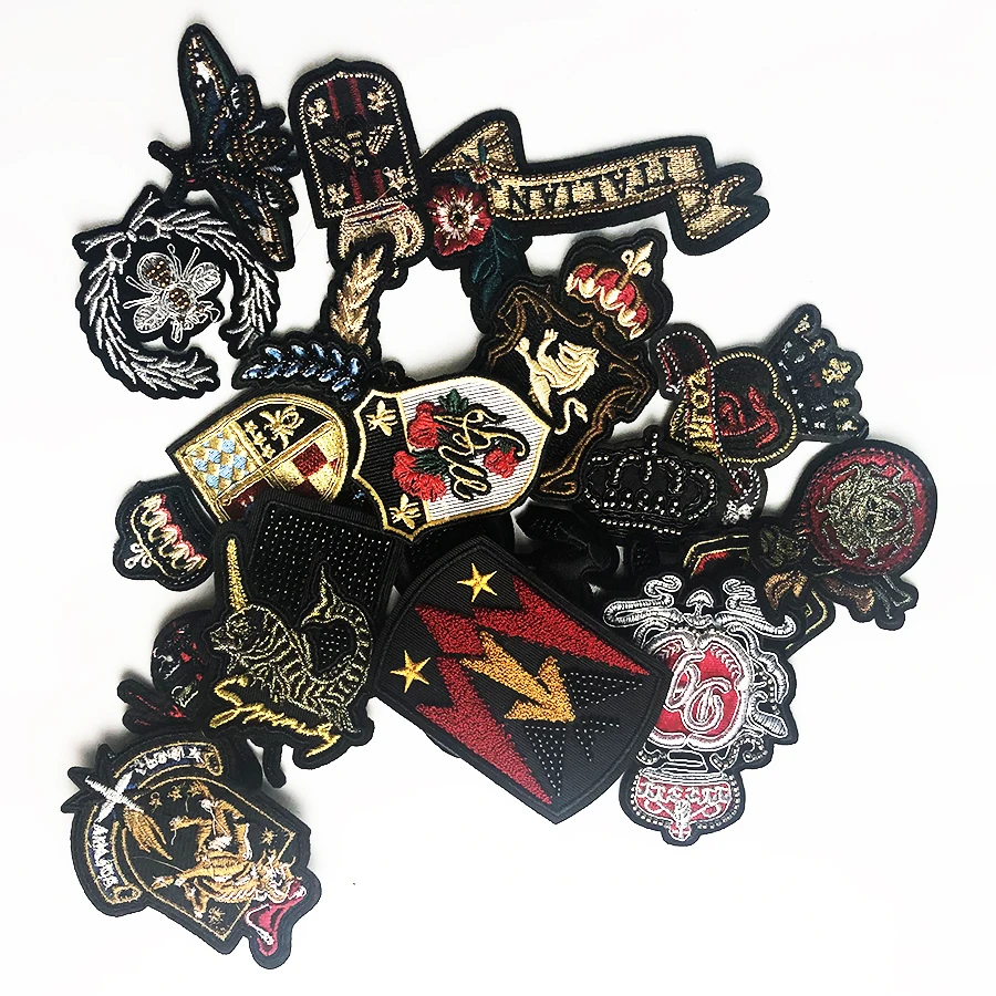 New Arrival Lion Crown Special Embroidery Sew On Patches For Clothing Design Patch Custom Logo Badge