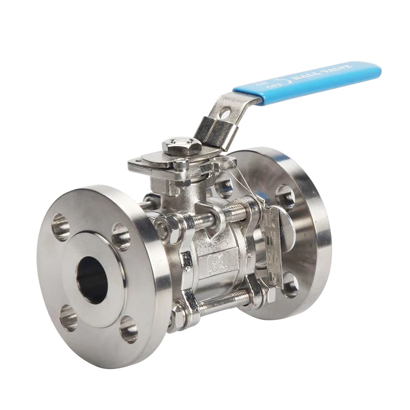 Low factory price customized size high quality food grade manual 3 Pc flange ball valve
