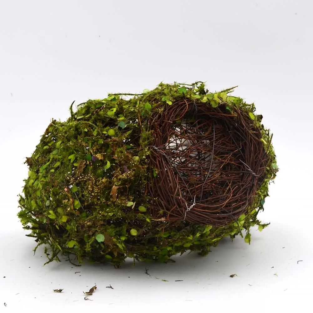 Moss kettle Integrated flower basket, circle shape, with fabric flower