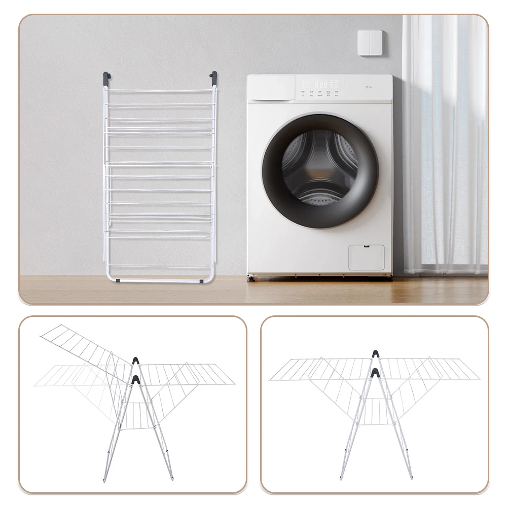 Factory Direct Winged Airer Folding Laundry Clothes Dryer Protabl Foldable Laundry Drying Rack For Air Drying Clothing