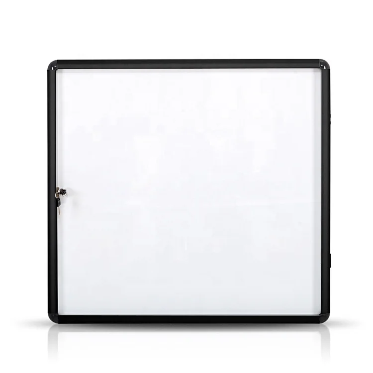 
Office & school supplies wall mounted lockable notice board magnetic white board showcase enclosed bulletin board 