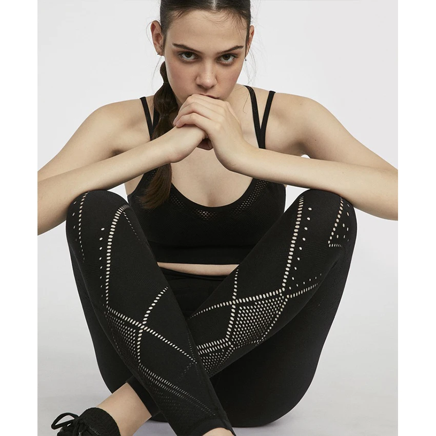 Быстросохнущие удобные клетчатые штаны для йоги большого размера, Женские дышащие колготки для фитнеса, облегающие леггинсы