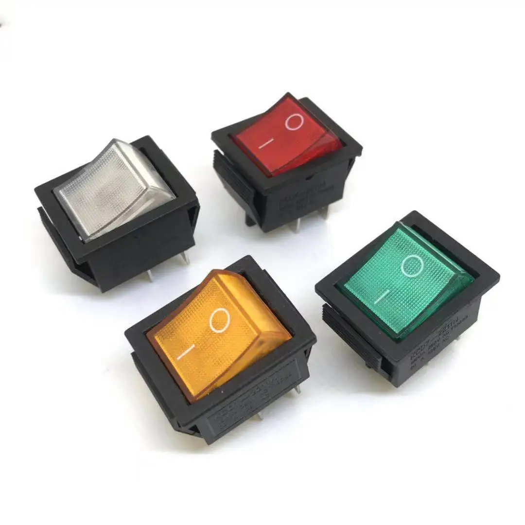 Factory Supply Kcd4  On-off 2 Position  Green Led 4 Pins Rocker Switch T120/55 T85 2way 16A 20A