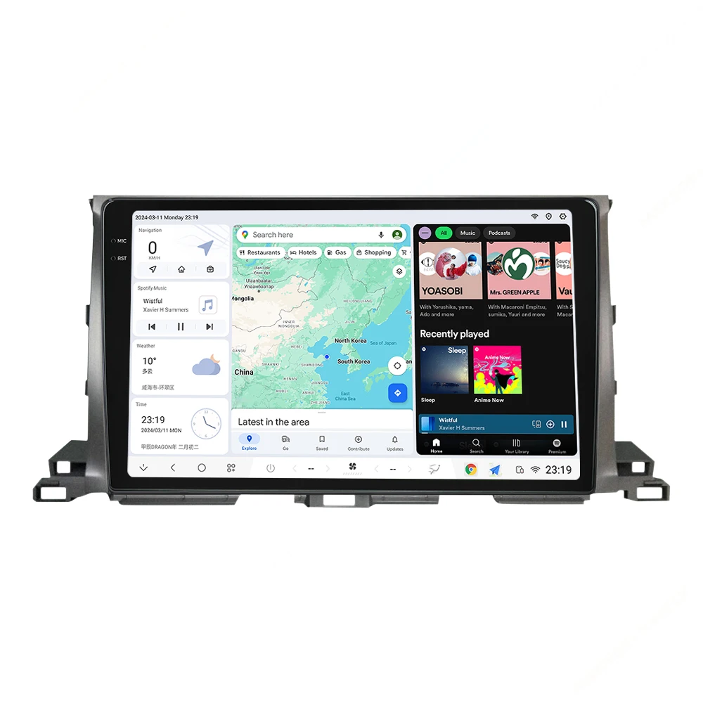 DUDUAUTO Car Radio Multimedia Player GPS Navigation Stereo Autoradio Car-play AUTO for Toyota Highlander 2014-2019