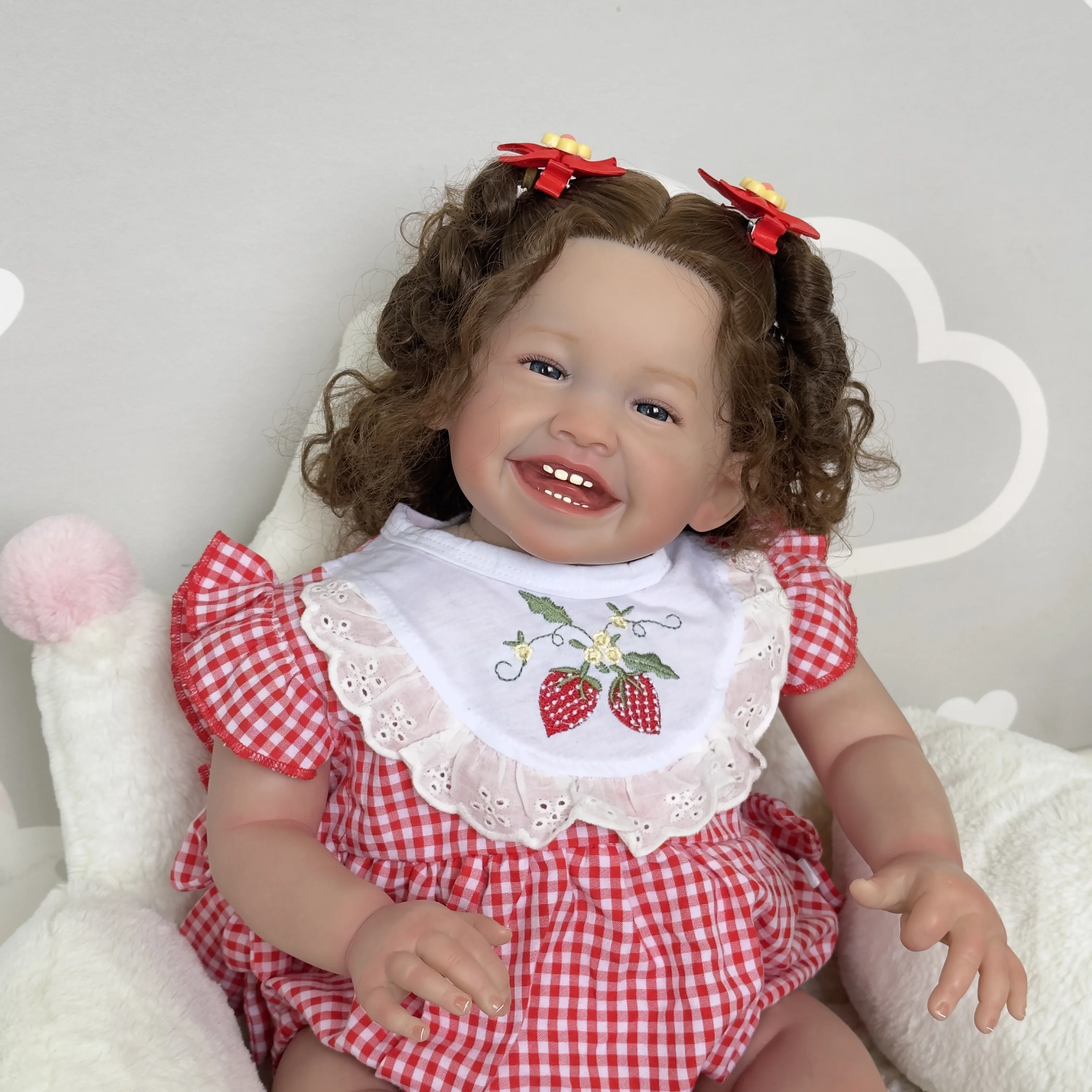 24inch Real Bebe Full Reborn Baby reborn silicone vinyl kids Doll  Awake Baby Already Painted finished Doll for girls Gift
