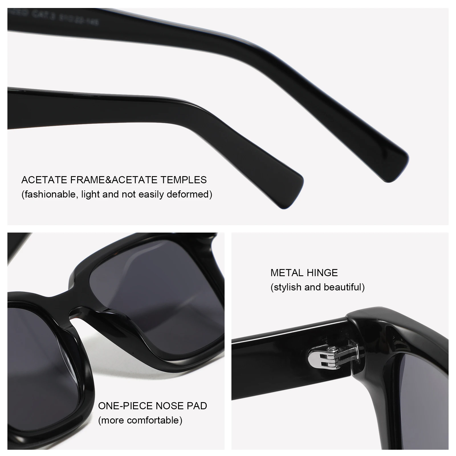 2023 NEW square Vintage Wholesale Sunglasses TAC Polarized Sunglasses Unisex Acetate Sunglasses