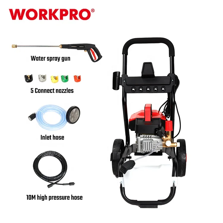 WORKPRO 2400W 180Bar High Pressure Washer Industrial High Pressure Washer Cart Electrical Car Cleaner Washer