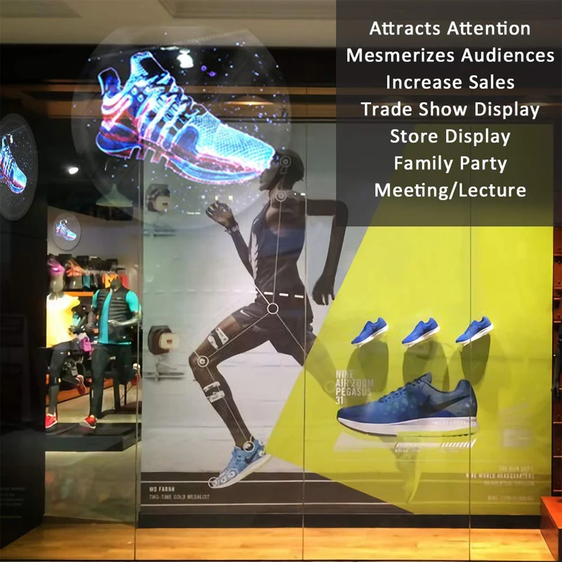 65cm 4 Blade High Resolution 3D LED Hologram Display Fan Holographic Display Advertising Machine