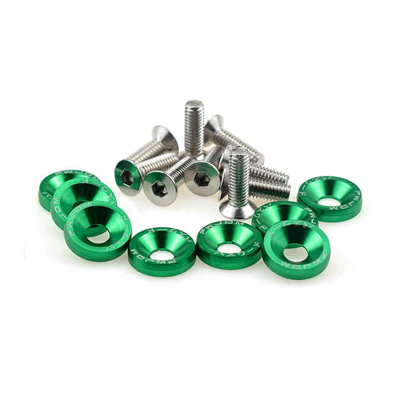 OEM Rainbow Color M6 Fender Countersunk Washer With Screw Kit For Car