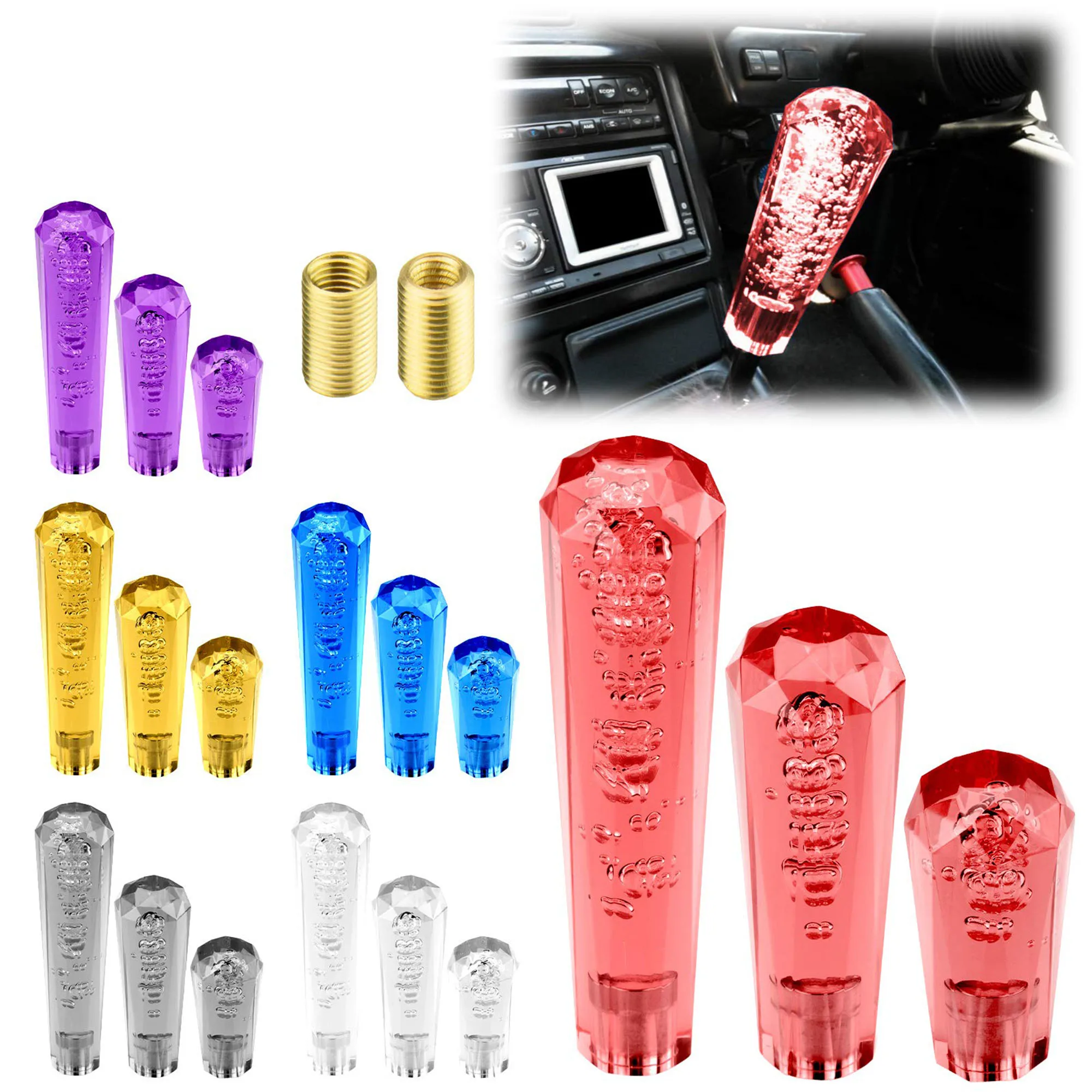 Multi-style Car Gear Shift Knob Shifter Lever Head Crystal Acrylic Car Stick Shift Knob Manual Transmission Universal Fit