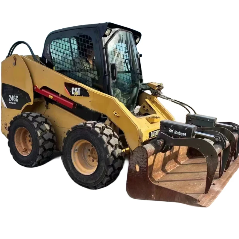 Лидер продаж подержанные CAT 246C 246 3-тонные мини-погрузчики колесные погрузчики в хорошем состоянии