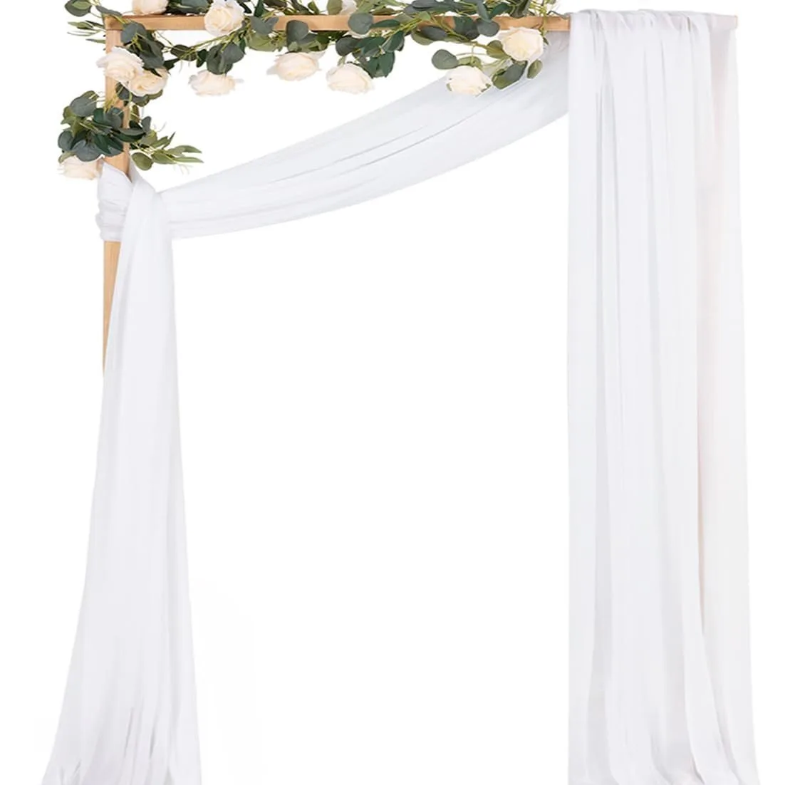 Wedding Arch White Draping Arrangement Drape Decorations Backdrop Sheer Chiffon Party Decorations Set Supplies Wedding