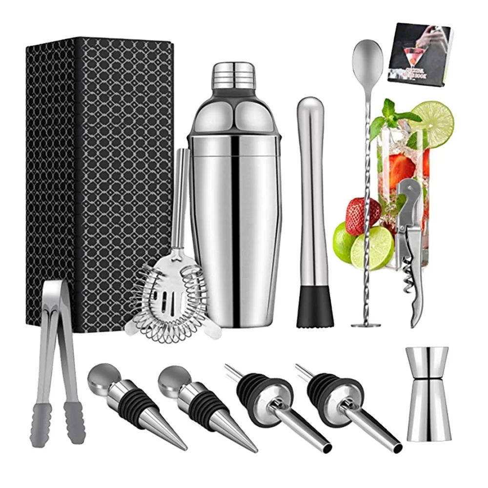 12pcs Stainless Steel Home  Bar Kit Tool Premium Cocktail Making Set Gift Set for Bartender