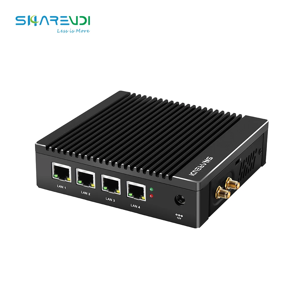Mikrotik Router Firewall mini pc 4 NIC LAN  Support Power On Wake-On-LAN Soft Router Pfense OS 12v Mini Linux Computer