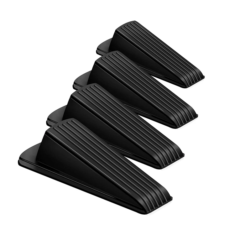 Security Door Stops wedge Door Holder Black TPR Works On All Floor Types Door Stoppers