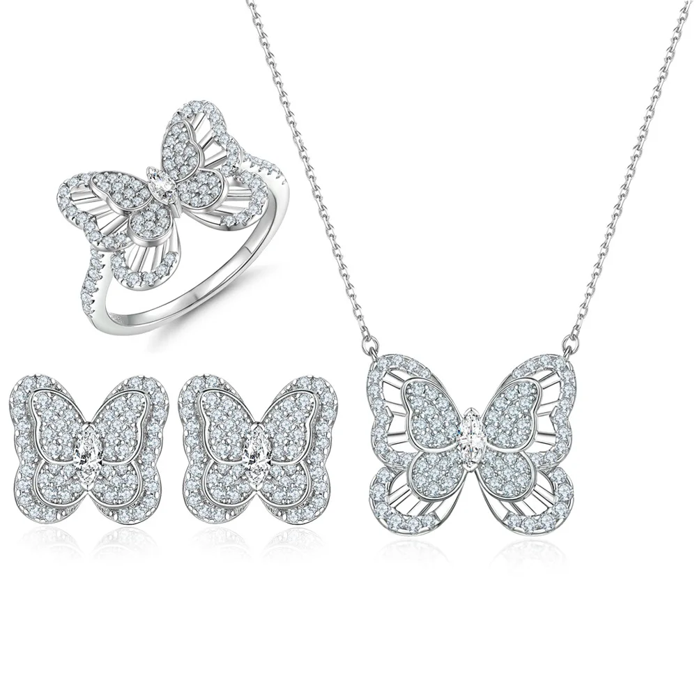 Fashion butterfly jewelry women 925 sterling silver jewelry set turkish Jewelry