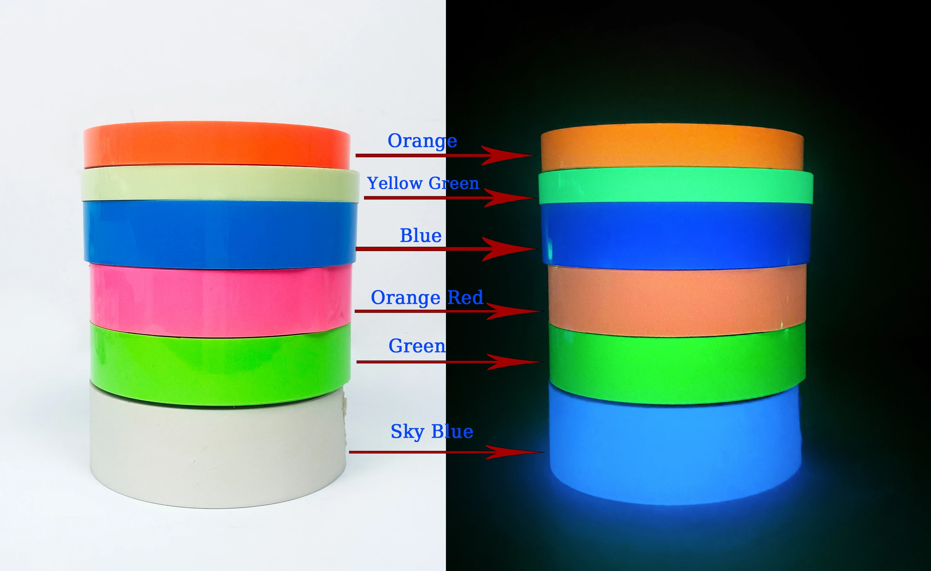 PET Photoluminescent Film Tape High Quality Adhesive Luminous Tape Glow in the Dark Tape for Stage